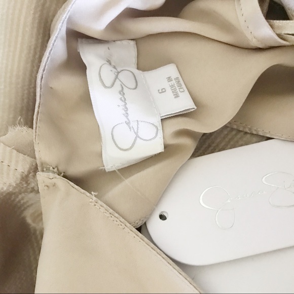 Jessica Simpson long champagne satin gown - Picture 7 of 7